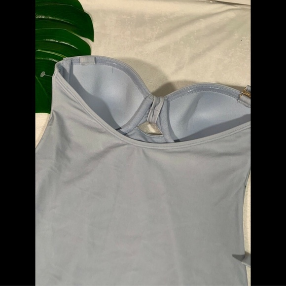 NEW Ted Baker Belella Illusion Halter‎ Floral Swimsuit in Light Blue [SZ 1 ] - Picture 7 of 8